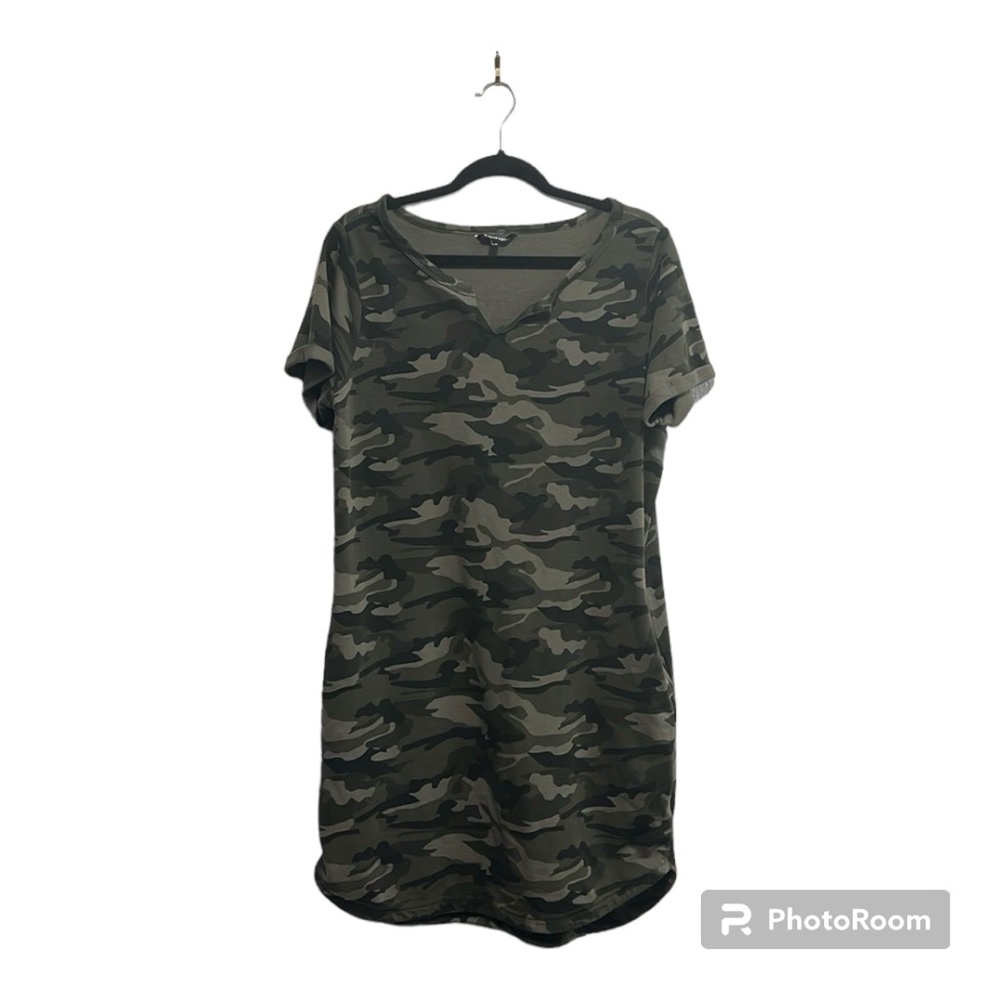 Short Sleeve Sweatshirt Dress | Green Camo | George | Size Large